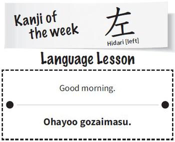 Hidari (left in Japanese kanji character)